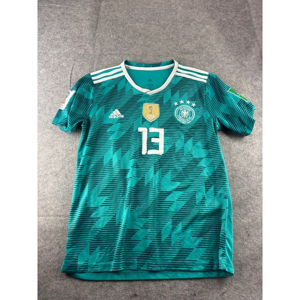 Adidas Germany 2018 World Cup Away Jersey Muller 13 Teal Green Mens M Sporty